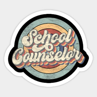 Retro School Counselor Back To School Teacher Squad Crew Sticker